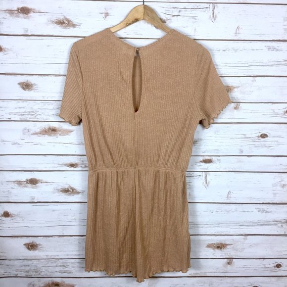 Khaki MakeMeChic High Waist Romper - Picture 8 of 12